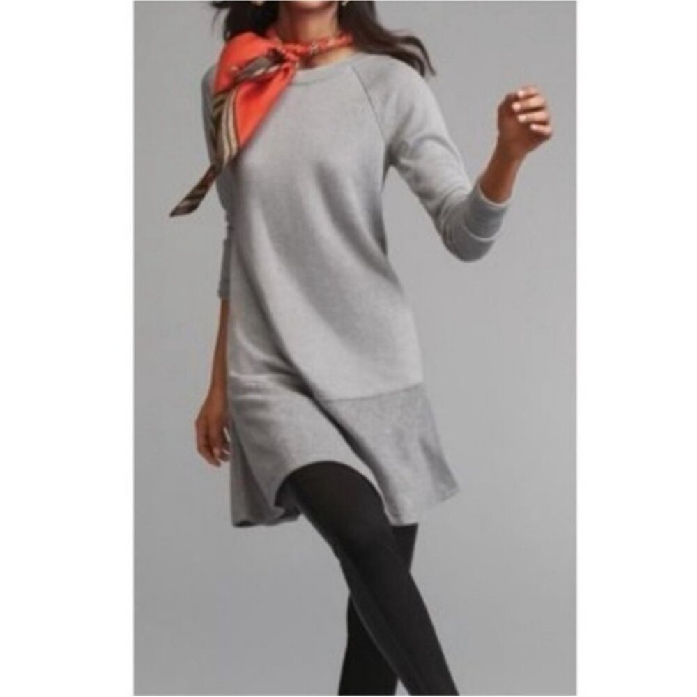 CAbi Dress Gray Flashdance Jersey #3459 Soft Fleece Sweatshirt Tunic Size Small